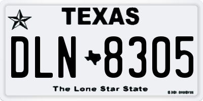 TX license plate DLN8305