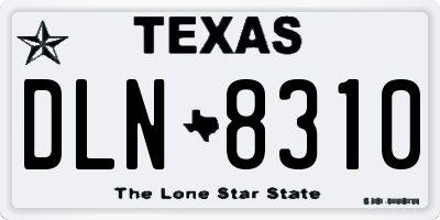 TX license plate DLN8310