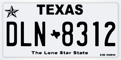 TX license plate DLN8312