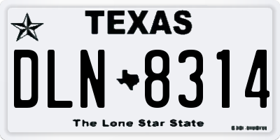 TX license plate DLN8314