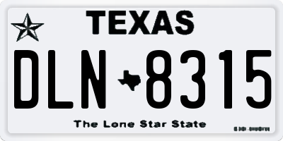 TX license plate DLN8315
