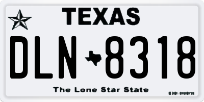TX license plate DLN8318