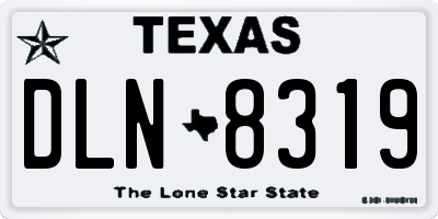 TX license plate DLN8319