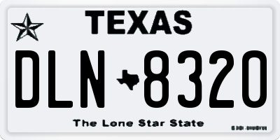 TX license plate DLN8320
