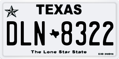 TX license plate DLN8322