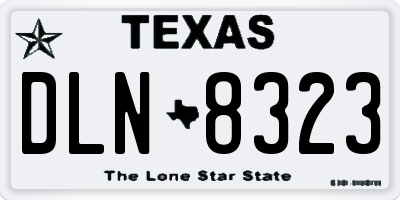 TX license plate DLN8323