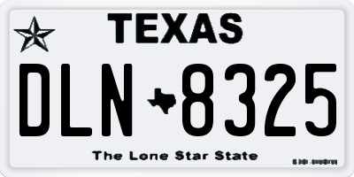 TX license plate DLN8325