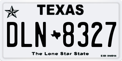 TX license plate DLN8327