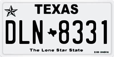 TX license plate DLN8331