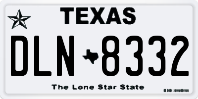 TX license plate DLN8332