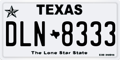 TX license plate DLN8333