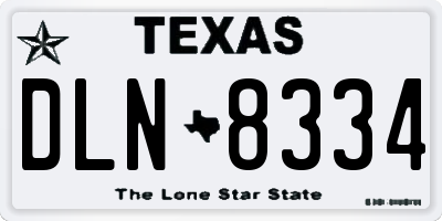 TX license plate DLN8334