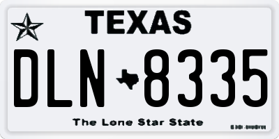 TX license plate DLN8335