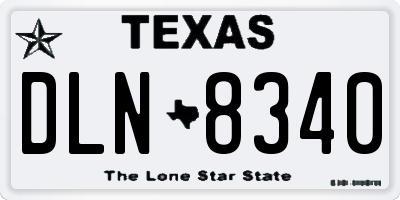 TX license plate DLN8340