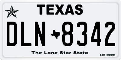 TX license plate DLN8342