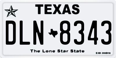 TX license plate DLN8343
