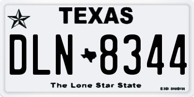 TX license plate DLN8344
