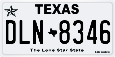 TX license plate DLN8346