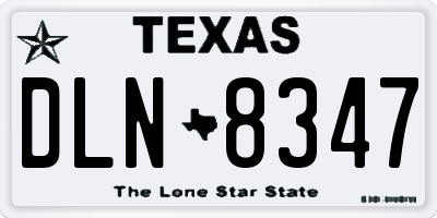 TX license plate DLN8347