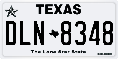 TX license plate DLN8348