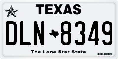 TX license plate DLN8349