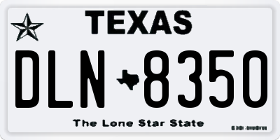 TX license plate DLN8350