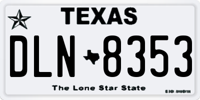 TX license plate DLN8353