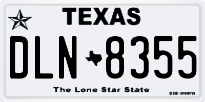 TX license plate DLN8355