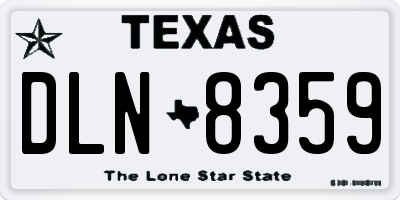 TX license plate DLN8359