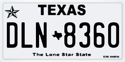 TX license plate DLN8360