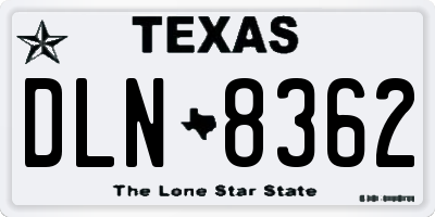 TX license plate DLN8362