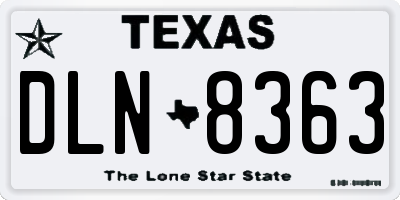 TX license plate DLN8363