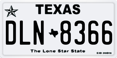TX license plate DLN8366
