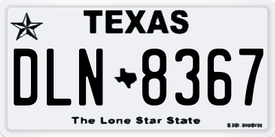 TX license plate DLN8367