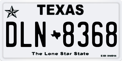TX license plate DLN8368