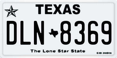 TX license plate DLN8369