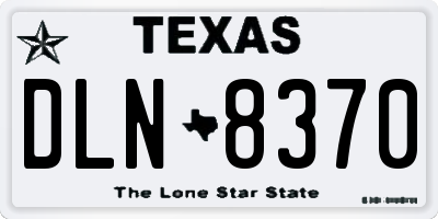 TX license plate DLN8370