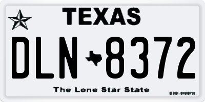 TX license plate DLN8372