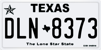 TX license plate DLN8373