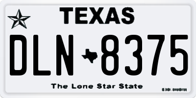 TX license plate DLN8375