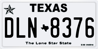 TX license plate DLN8376