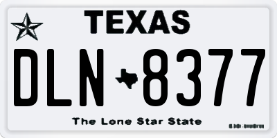 TX license plate DLN8377