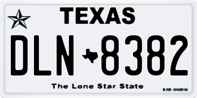 TX license plate DLN8382