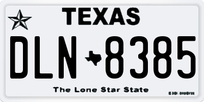 TX license plate DLN8385