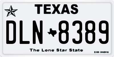 TX license plate DLN8389