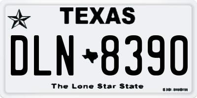 TX license plate DLN8390