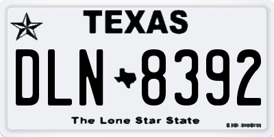 TX license plate DLN8392