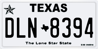 TX license plate DLN8394