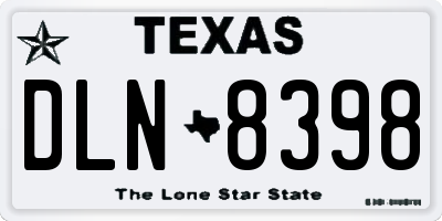 TX license plate DLN8398