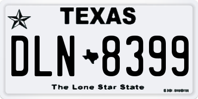TX license plate DLN8399